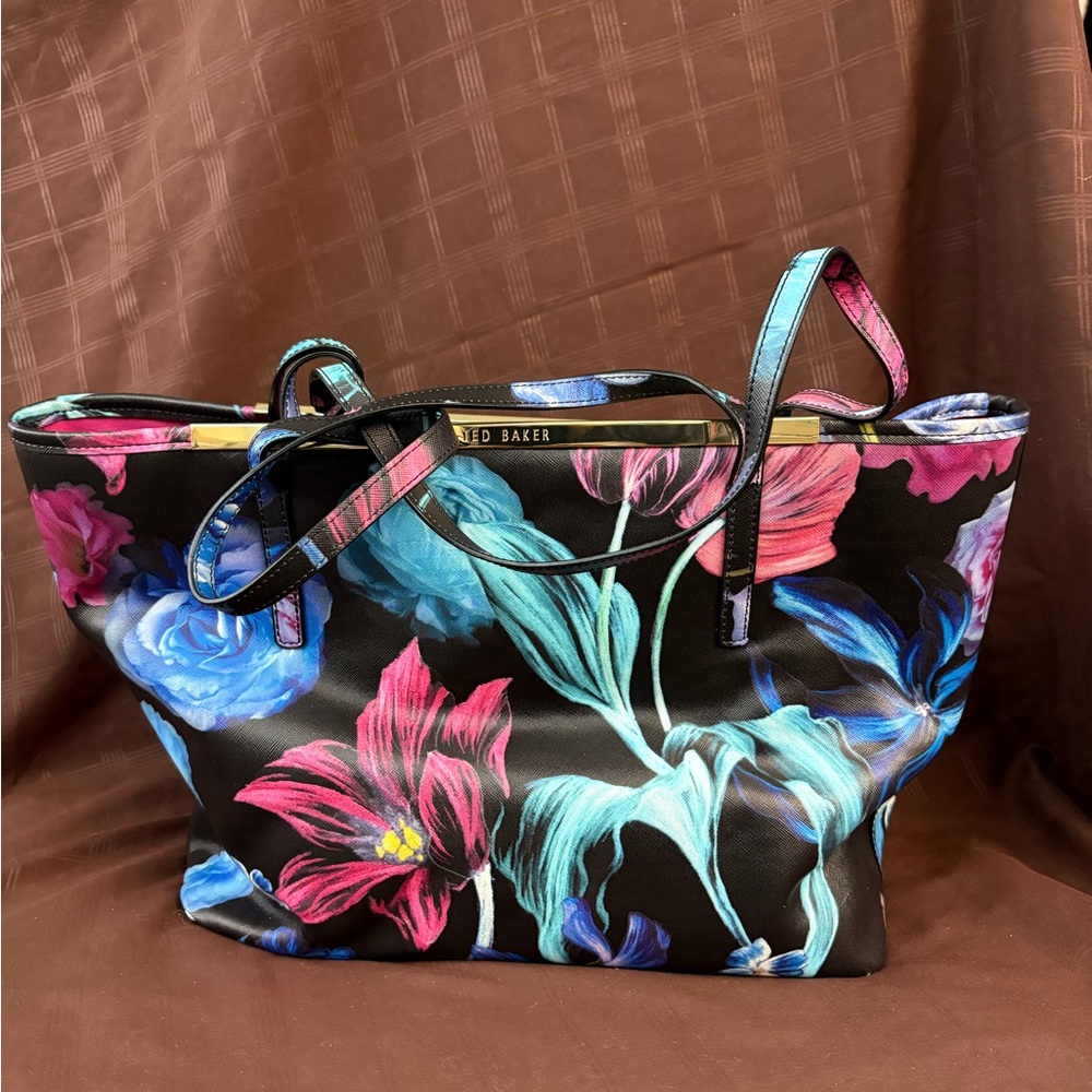 Ted Baker London Floral Tote Bag w/ Matching Zip Pouch NWOT